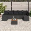 Image de Ensembles canapes. fauteuils et tables de jardin Vidaxl rotin noir 8 pieces