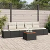 Image de vidaXL Ensemble de canapés de jardin 5 pièces avec coussins noirs en poly rotin 3347887