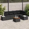 Image de Salon de jardin modulable GENERIQUE rotin 6 pieces noir 55 x 55 cm