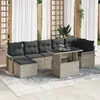 Image de vidaXL Ensemble de canapé de jardin de 8 pièces avec coussins en rattan poly léger 3348328