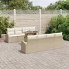 Image de vidaXL Ensemble de Canapés de Jardin 9 Pièces avec Coussins Beige Poly Rattan 3348607