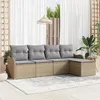 Image de vidaXL Ensemble de Canapé de Jardin 5 Pièces avec Coussins Beige Poly Rattan 3354329