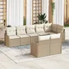 Image de Ensemble de Canapés de Jardin 8 Pièces avec Coussins Beige en Rattan Poly 3354420