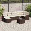 Image de Ensemble de Canapés de Jardin de 7 Pièces avec Coussins en Rattan Poly Gris, Canapé de Jardin 2 Places avec Rangement & 3354467
