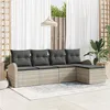 Image de Ensemble de canapé de jardin vidaXL 5 pièces avec coussins gris clair en poly rotin, Canapé de jardin 2 places vidaXL avec 3354671