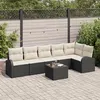 Image de Ensemble de canapé de jardin 6 pièces avec coussins en poly rattan brun, Canapé de jardin 2 places avec rangement et 3354736