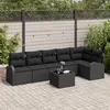 Image de Ensemble de canapés de jardin 7 pièces avec coussins beige poly rattan, Canapé de jardin 2 places avec rangement et coussins no