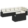Image de Ensemble de canapé de jardin de 8 pièces avec coussins en rattan noir, Canapé de jardin 2 places avec rangement et coussins 3354756