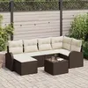 Image de vidaXL Canapés de Jardin 6 Pièces avec coussins gris en poly rattan 3354787