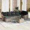 Image de vidaXL Ensemble Salle à Manger Jardin 7 pièces avec Coussins en Rattan Poly Noir 3355488