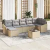 Image de Ensemble de Dîner de Jardin de 8 pièces avec Coussins Rattan Poly Noir