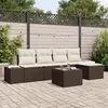 Image de Ensemble de Canapé de Jardin 5 Pièces avec Coussins Gris en Poly Rattan