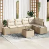 Image de Ensemble de canapé de jardin 6 pièces avec coussins brun en poly rotin