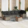 Image de Ensemble de canapé de jardin vidaXL 8 pièces avec coussins gris en rotin synthétique d'acacia, Canapé de jardin 2 places 3356277