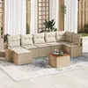 Image de Ensemble de canapé de jardin de 8 pièces avec coussins beige en poly rattan, Canapé de jardin 2 places avec rangement 3356405