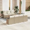 Image de vidaXL Ensemble de canapés de jardin 8 pièces avec coussins beige en polyrotin 3356461