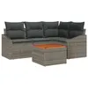 Image de Salon de jardin Vidaxl rotin gris 5 pieces 5 personnes