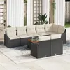 Image de vidaXL Ensemble de canapés de jardin de 9 pièces avec coussins en poly rotin noir 3356514