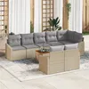 Image de Ensemble de Canapés de Jardin 9 pièces avec Coussins Beige Rotin Synthétique Acacia