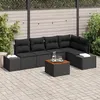 Image de vidaXL Ensemble de canapé de jardin 6 pièces avec coussins noir en rotin synthétique 3356630