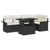 Image de Salon de jardin modulable GENERIQUE rotin 6 pieces noir 100 x 55 x 100 cm