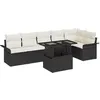 Image de Set de canapé de jardin de 7 pièces avec coussins, Canapé de jardin 2 places avec rangement et coussins