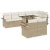 Image de vidaXL Ensemble de canapé de jardin 9 pcs Beige Poly rotin, Jardin et terrasse, ensemble canapé modulable tendance, confort 3357044