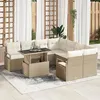 Image de vidaXL Ensemble de canapé de jardin 9 pcs Beige Poly rotin, Jardin et terrasse, sièges modulaires, ensembles légers, confort 3357534