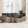 Image de vidaXL Set de Canapé de Jardin 7 Pièces avec Coussins Gris Rattan Poly 3357672