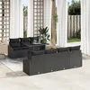 Image de vidaXL Ensemble de salon de jardin 8 pièces avec coussins en poly rattan noir 3357686