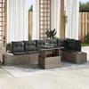 Image de vidaXL Ensemble de Canapé de Jardin 7 Pièces avec Coussins Gris Rotin Poly 3357932