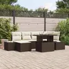 Image de Salon de jardin vidaxl 7 pieces 7 personnes marron 100 x 55 x 100 cm rotin