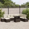 Image de Ensemble de Canapé de Jardin 9 pièces avec Coussins Marron en Rattan Synthétique