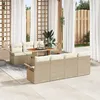 Image de Ensemble Canapé de Jardin 8 pièces avec Coussins Beige Rattan synthétique