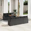 Image de Ensemble de 8 Pièces de Canapés de Jardin avec Coussins Noir en Rattan Poly, Canapé de Jardin 2 Places avec Rangement et 3358284