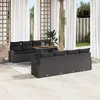 Image de Ensemble de Canapés de Jardin 9 pièces avec Coussins Noir Rattan Poly de vidaXL, Canapé de Jardin 2 places avec Rangement & Cou
