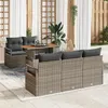 Image de Ensemble de canapés de jardin 6 pièces avec coussins gris poly rotin 3358386