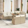 Image de vidaXL Ensemble de canapé de jardin 9 pcs Beige Poly rotin, Jardin et Terrasse, Ensemble de Salon Modulable 3358591