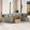 Image de Ensemble Canapé Jardin 7 Pièces avec Coussins Beige Rattan