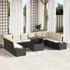Image de Ensemble de Sofa de Jardin 11 Pièces avec Coussins Noir Rattan Poly