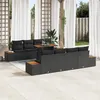 Image de vidaXL Ensemble de canapé de jardin 9 pcs Noir Poly rotin, Ensemble de jardin en rotin, canapé de patio modulable moderne, 3358787
