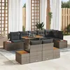 Image de Ensemble de canapé de jardin 9 pièces avec coussins gris poly rotin vidaXL 3358818