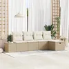 Image de vidaXL Ensemble de Canapé de Jardin 5 pièces avec Coussins Beige Poly Rattan 3359360