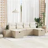 Image de vidaXL Set de Canapés de Jardin 6 Pièces avec Coussins Beige Poly Rattan 3359420