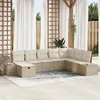Image de vidaXL Ensemble de canapé de jardin 8 pièces avec coussins Beige Poly Rattan 3359430