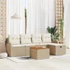 Image de vidaXL Ensemble de canapé de jardin 6 pièces avec coussins beige en poly rotin 3359505