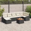 Image de Ensemble de Canapé de Jardin 8 Pièces avec Coussins Noir Poly Rattan