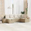Image de vidaXL Ensemble de canapé de jardin 6 pièces avec coussins Beige Poly Rattan 3359633