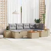 Image de vidaXL Ensemble de 7 canapés de jardin avec coussins beiges en rotin synthétique 3359637