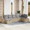 Image de vidaXL Ensemble de Canapés de Jardin de 7 Pièces avec Coussins Beige en Poly Rattan 3359642